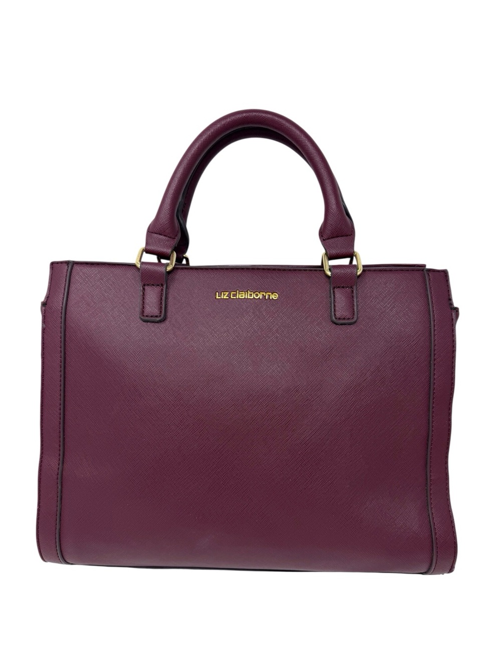 Liz Claiborne burgundy Satchel handbag with shoulder strap EUC